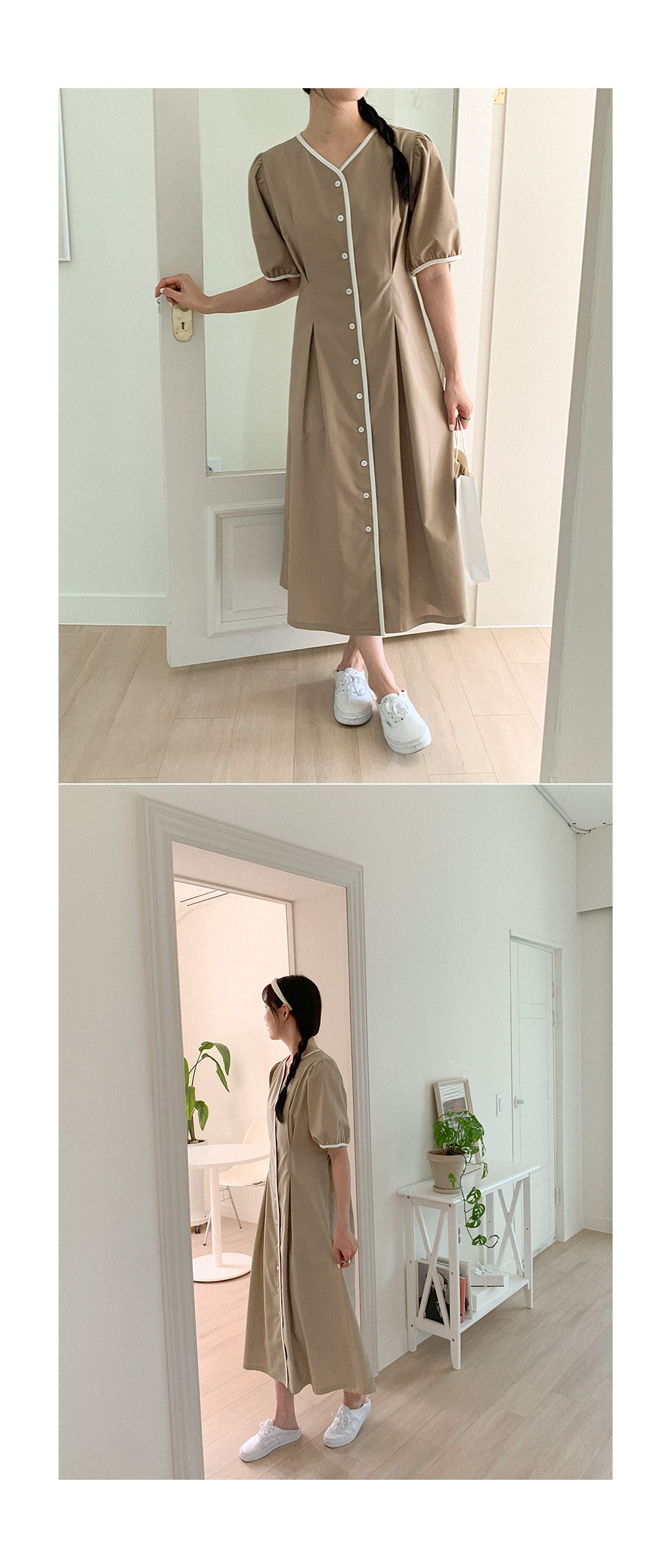 【CHICLINE 】 MOCALLY 配色カラーパールボタンワンピース 1594887_info_20230309_110711_3