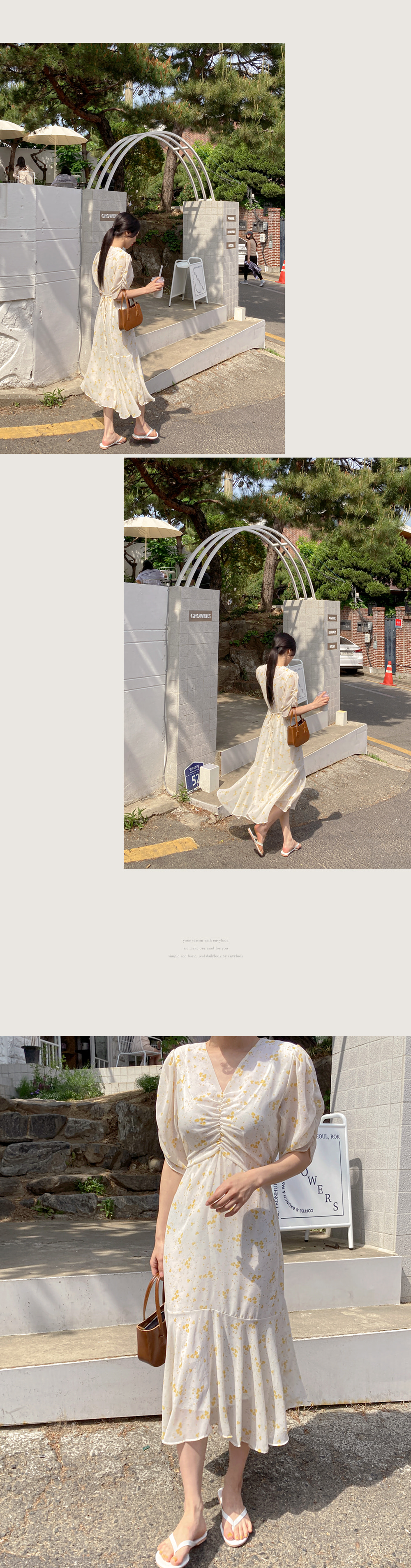 CHICWISH★花柄Vネックギャザーラッフルワンピース☆ Chicwish(シックウィッシュ)のレディース ワンピース
