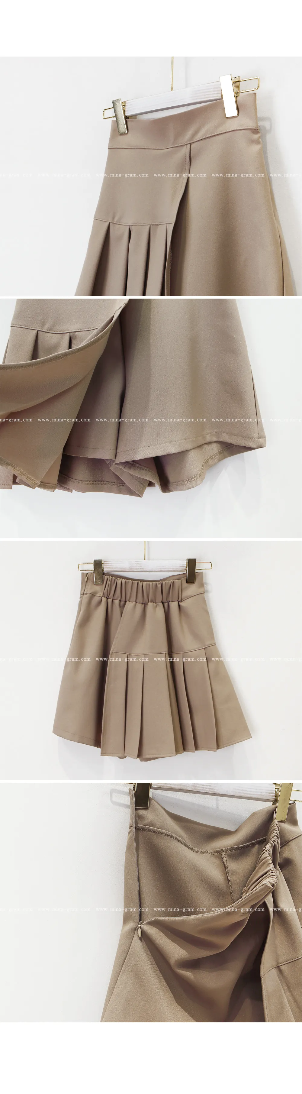美品 プリーツプリーズ 現行 パンツ ラップスカート風 XL グリーン 