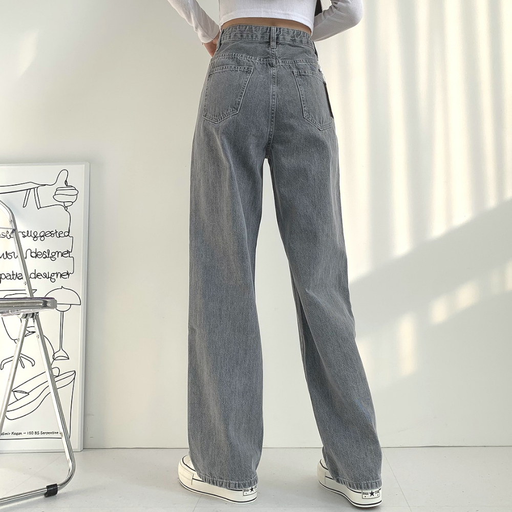 ラグスタイル LUXSTYLE ヴィンテージ加工ワイドデニムパンツ