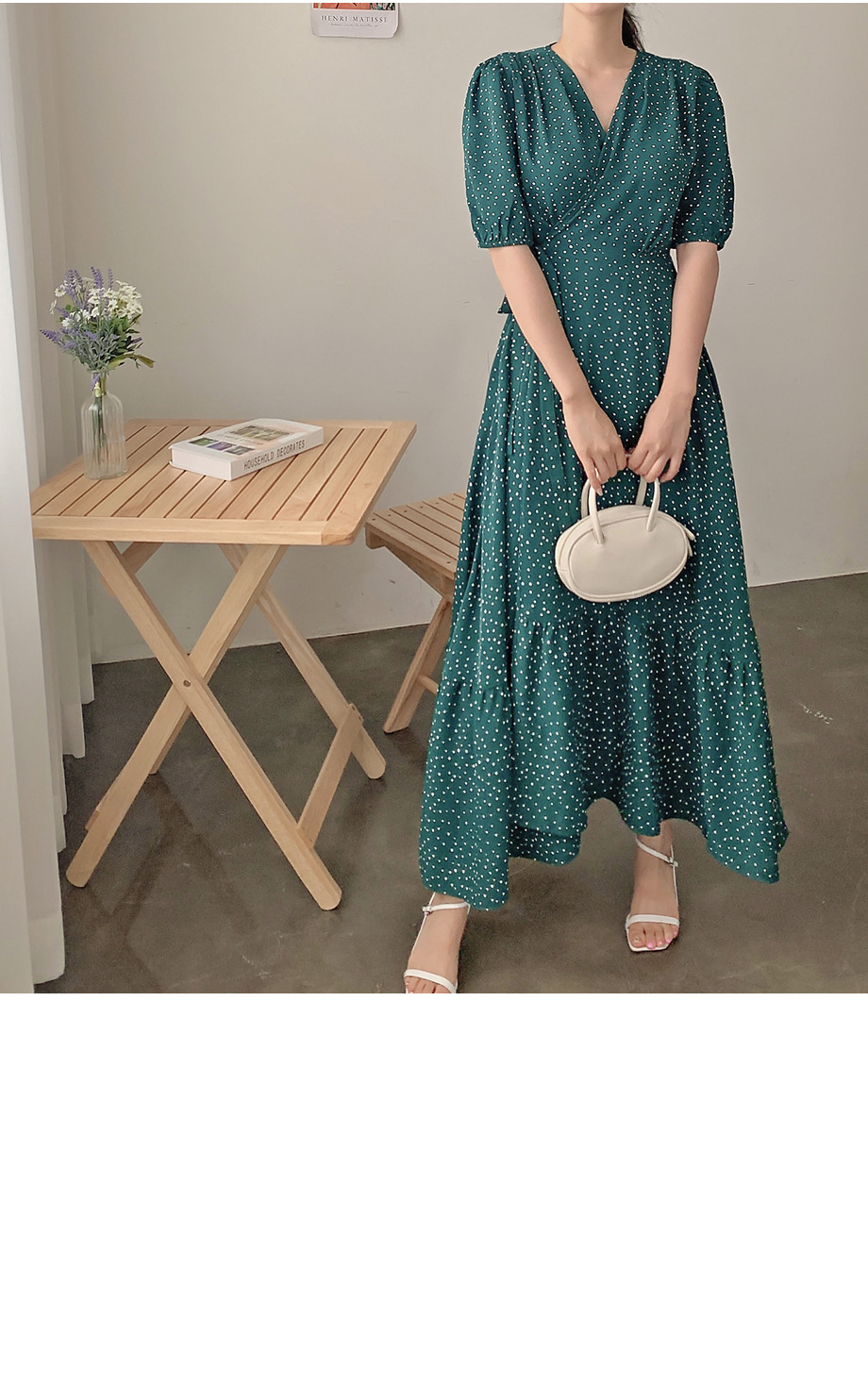送料・関税込★Faithfull The Brand★ドット柄 ラップワンピース フラワーMIXサテンドットワンピース[LA36-26R602]｜URBAN