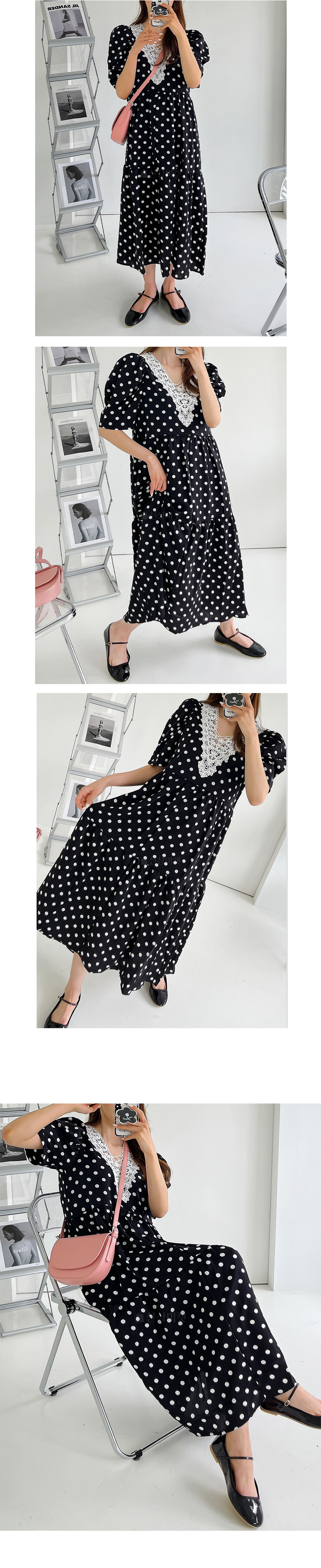 期間限定! DKNY Vネック ドット柄 ワンピース 1136255_24540039_k3.jpg