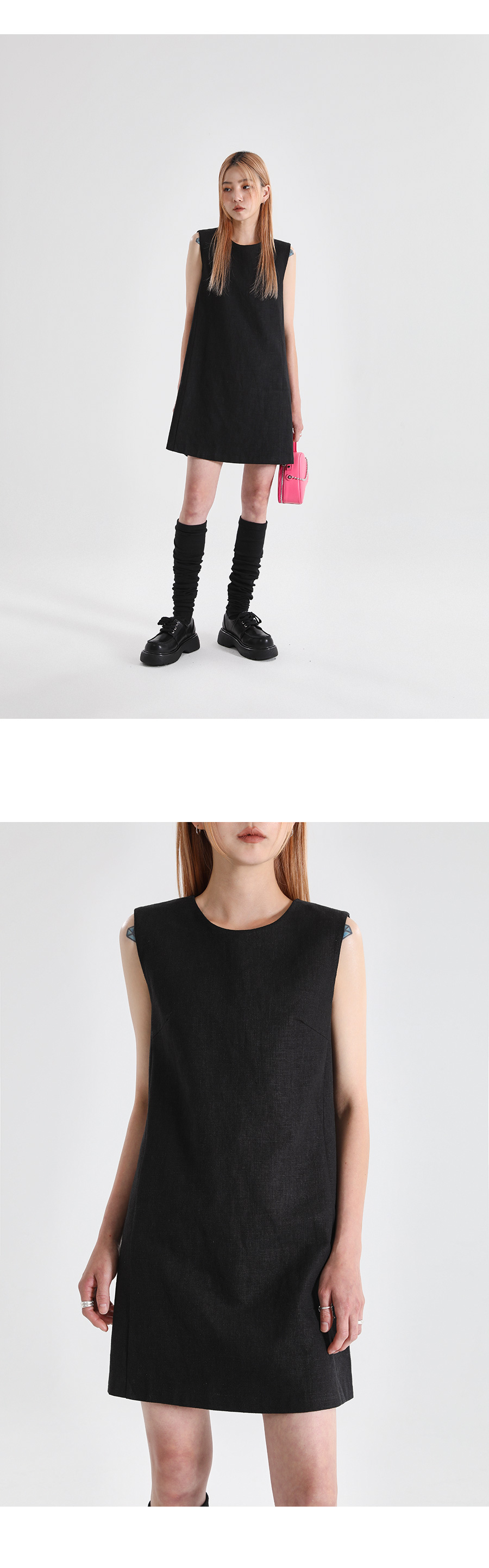 リネンミニワンピース anuans ワンピース リネンボックスミニワンピース : ZOZOTOWN