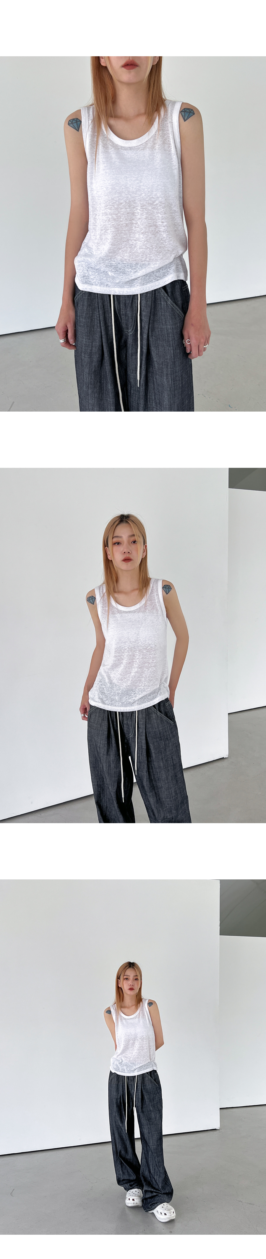 ストライプ柄シースルータンクトップ ストライプ柄ニットタンクトップ リミテッドエディション