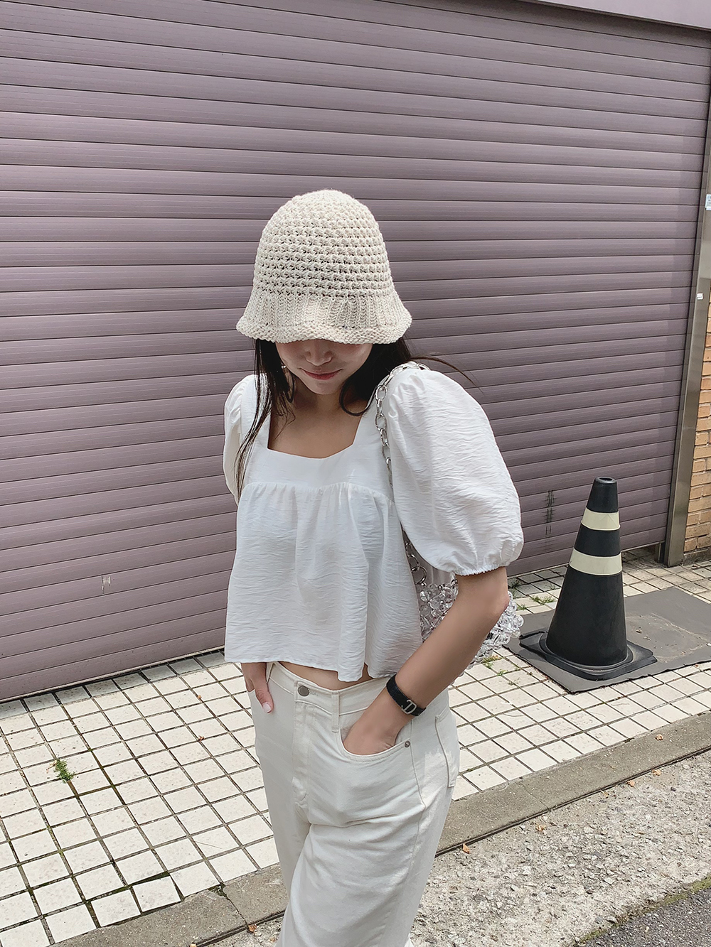 コットン編み込みバケットハット | レディースファッション通販