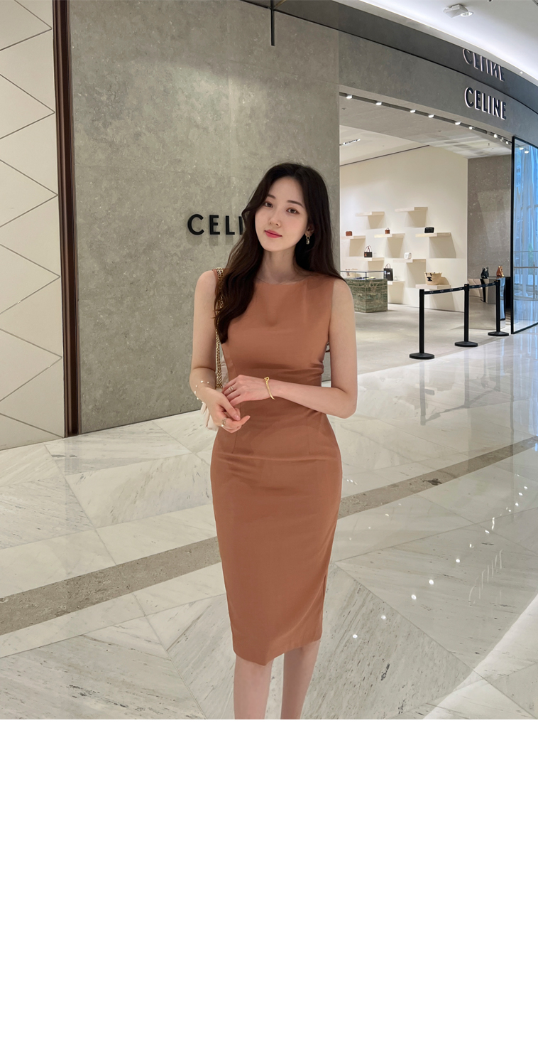 サイズ変更オプション LE CIEL BLEU 赤 レッド ノースリーブワンピース