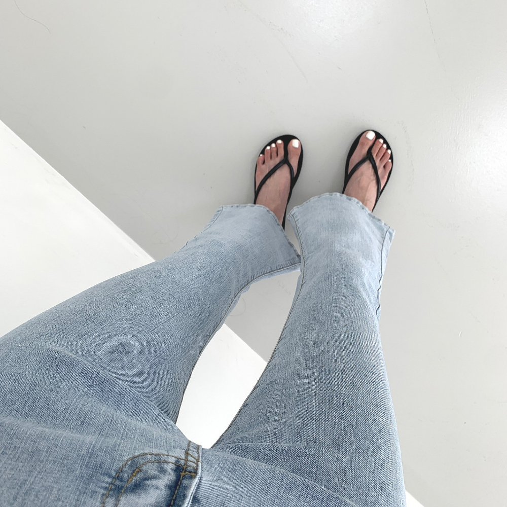 フレアデニム ライトブルー スタッズ付き スタッズ付きタックワイドデニムパンツ | FREE'S MART（フリーズ