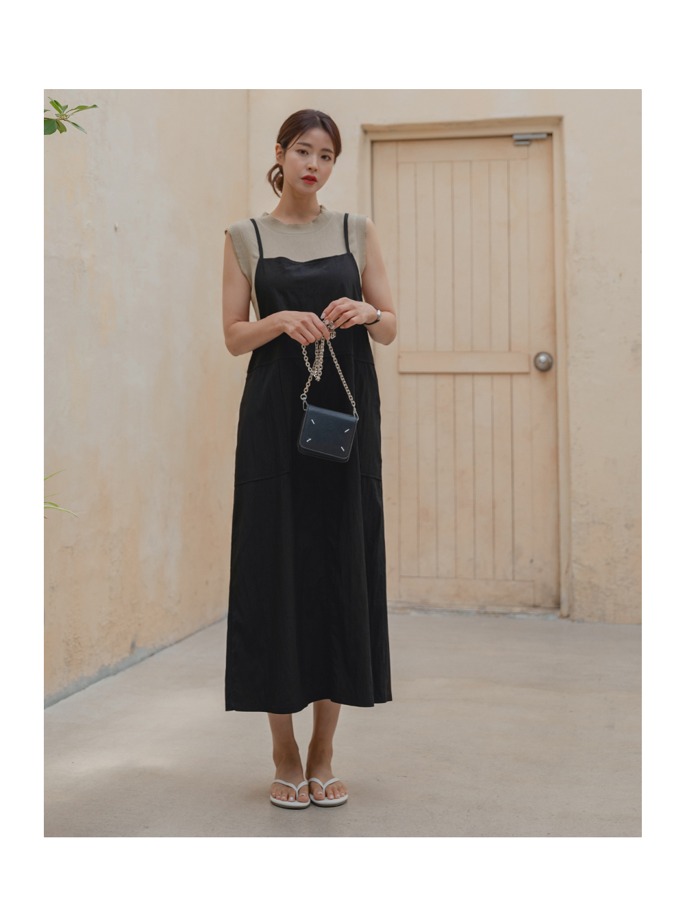 Deuxieme Classe silk dress キャミワンピース ブラック キャミワンピース ブラックドレス 黒ワンピ[品番：JSFW0014976