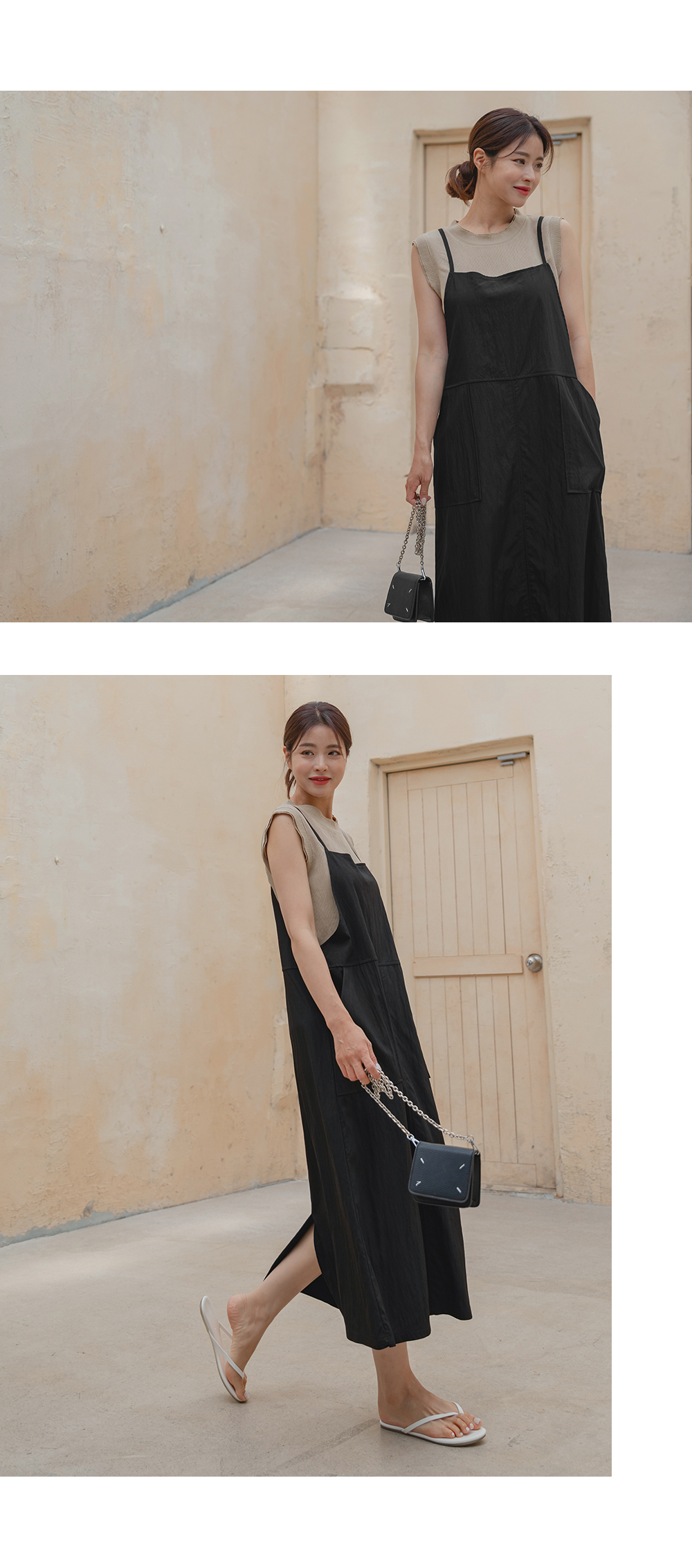 Deuxieme Classe silk dress キャミワンピース ブラック ≪通常販売≫【THE DRESS #42】gather camisole dress（ギャザー