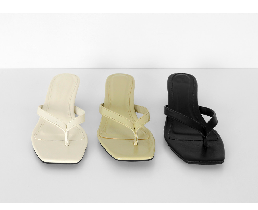 ボルドーレザー トングサンダル ヒール7cm