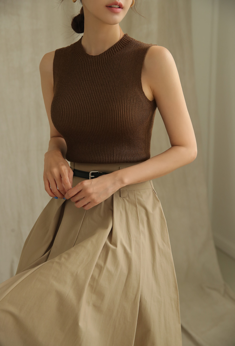 RRL ベージュ系ストライプノースリーブニット 1413700_info_20220630_113108_8