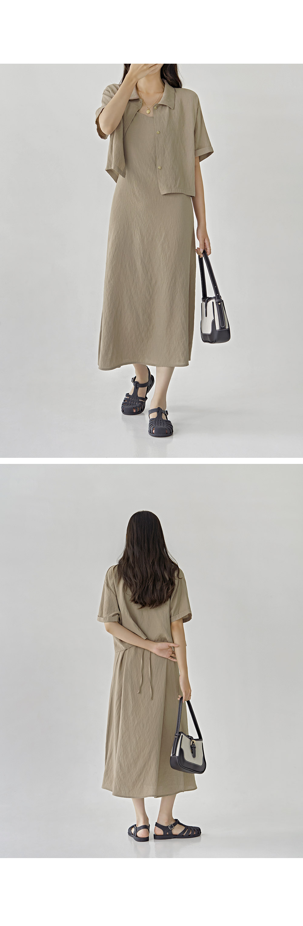 半袖シャツ&ノースリーブワンピースSET | レディース
