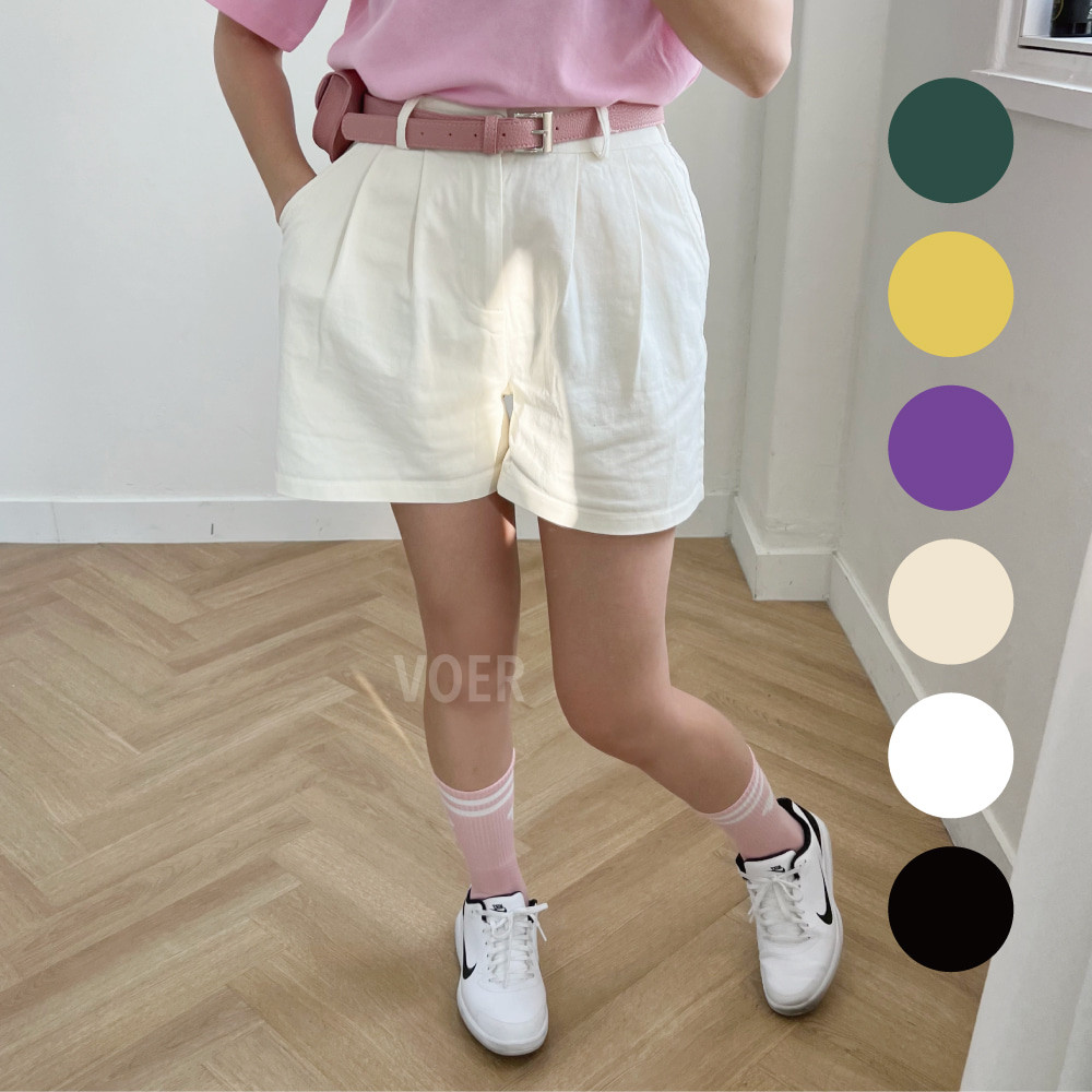 ベルトループタックショートパンツ | レディースファッション通販 - DHOLIC