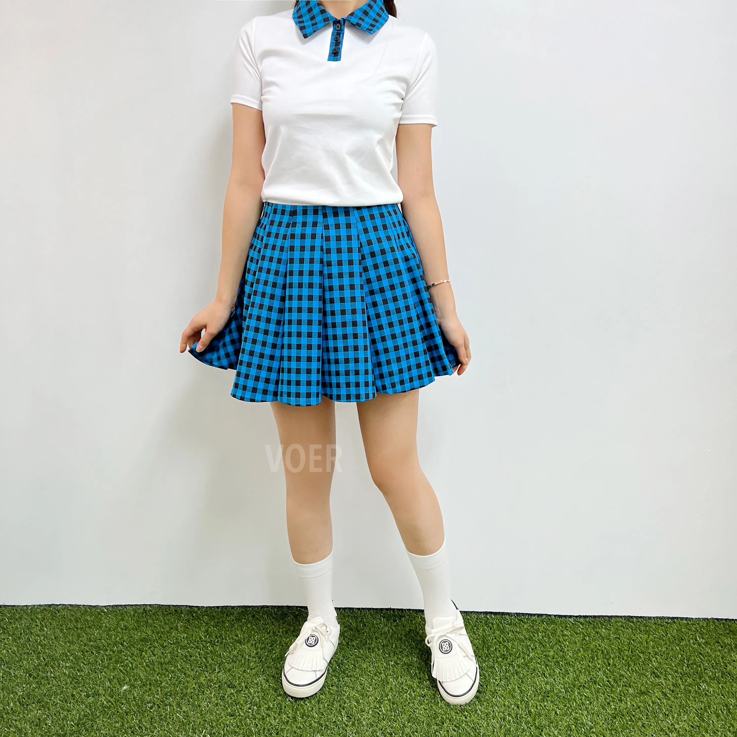 パンツ裏地ギンガムチェックプリーツスカート | レディース