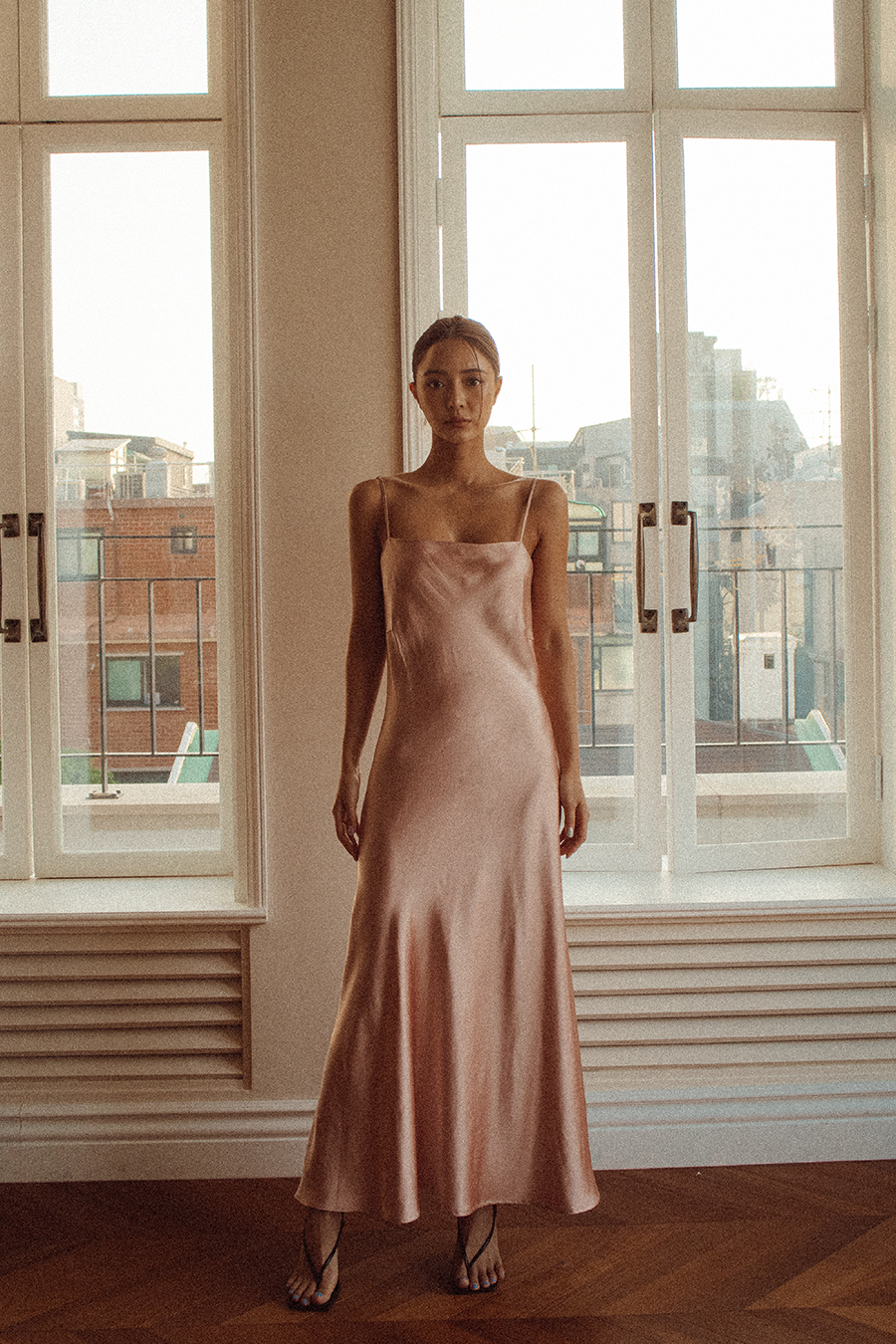 グロッシーフレアキャミワンピース(PINK) | レディースファッション