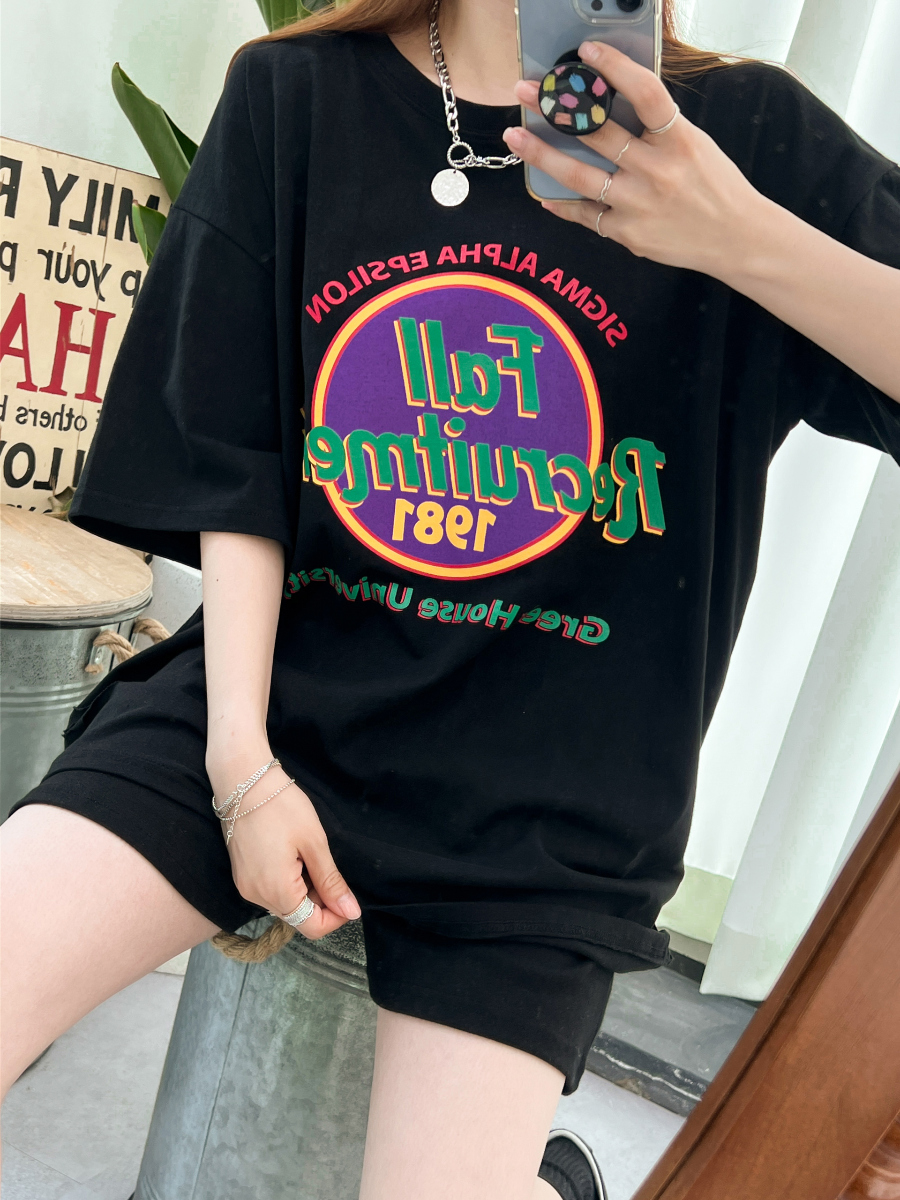 オーバーサイズ英字Tシャツ | レディースファッション通販 - DHOLIC