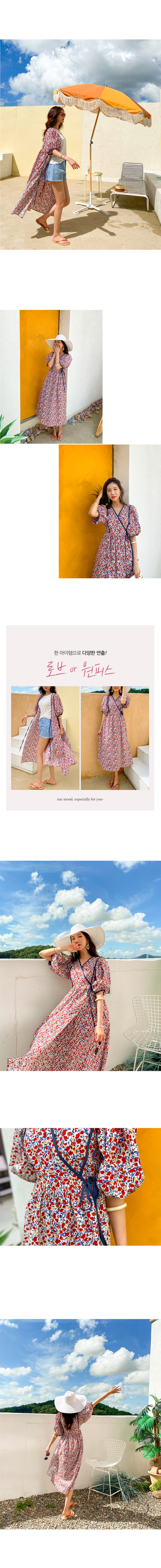 deicy パフスリーブ カラフルフラワーワンピース deicy - 22SS deicy カラフルフラワーワンピースの通販 by