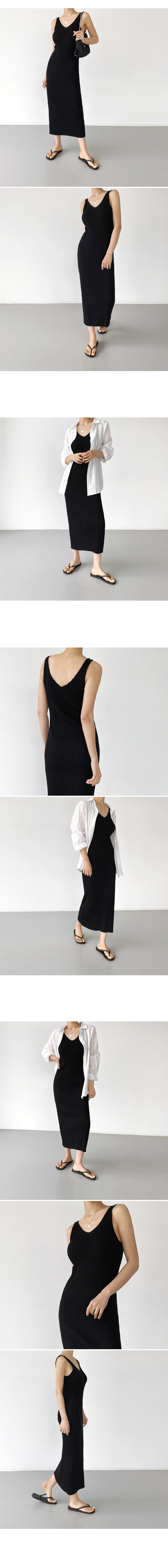 Vネックノースリーブニットワンピース | レディースファッション通販