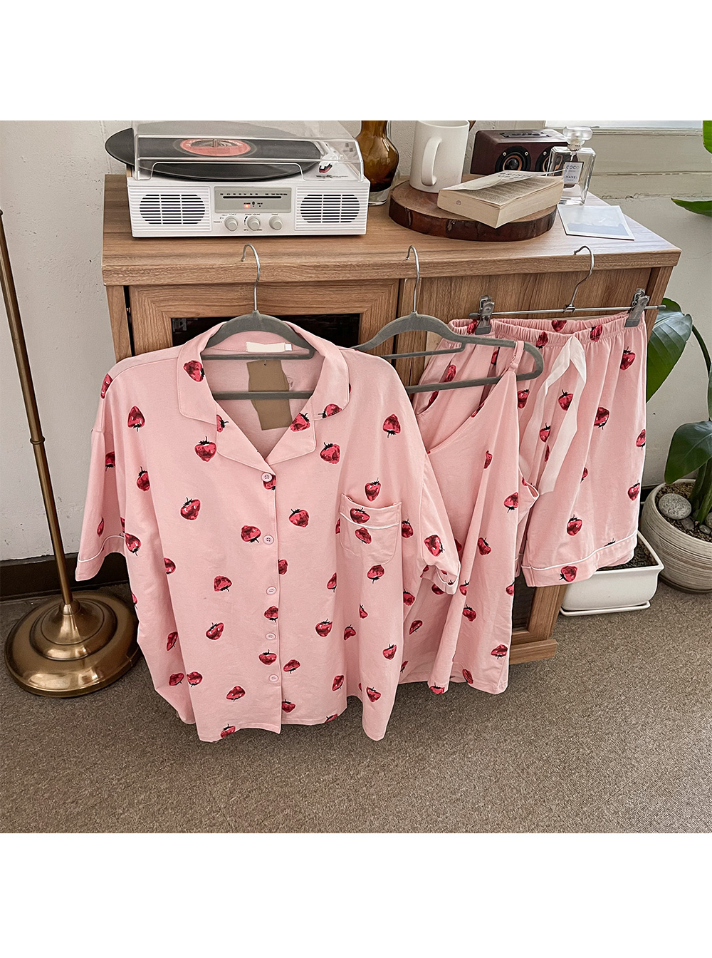 ピンクイチゴ柄パジャマ3SET | レディースファッション通販 - DHOLIC