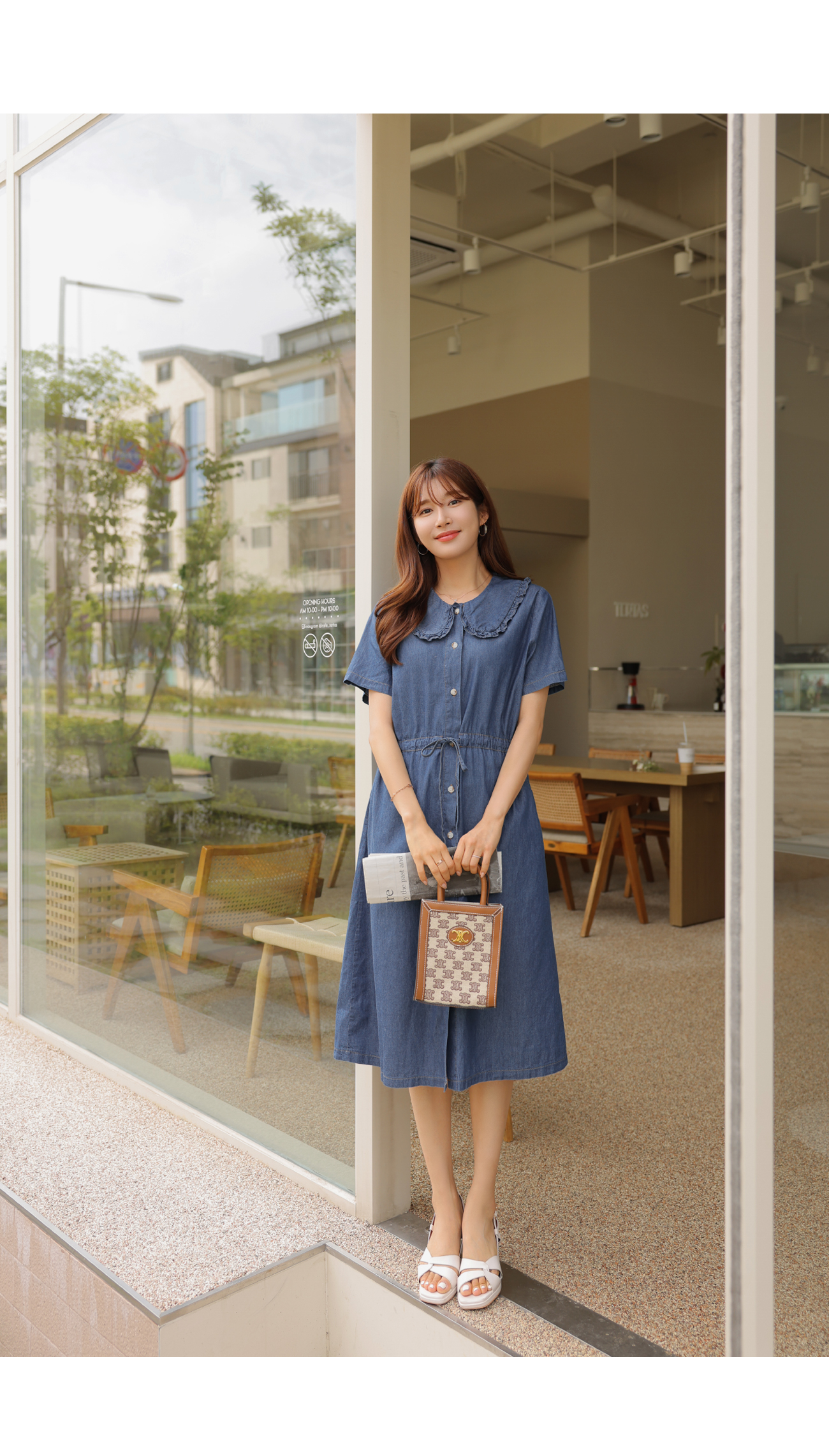 美品 マスターバニー ワンピース デニム フリル ストレッチ