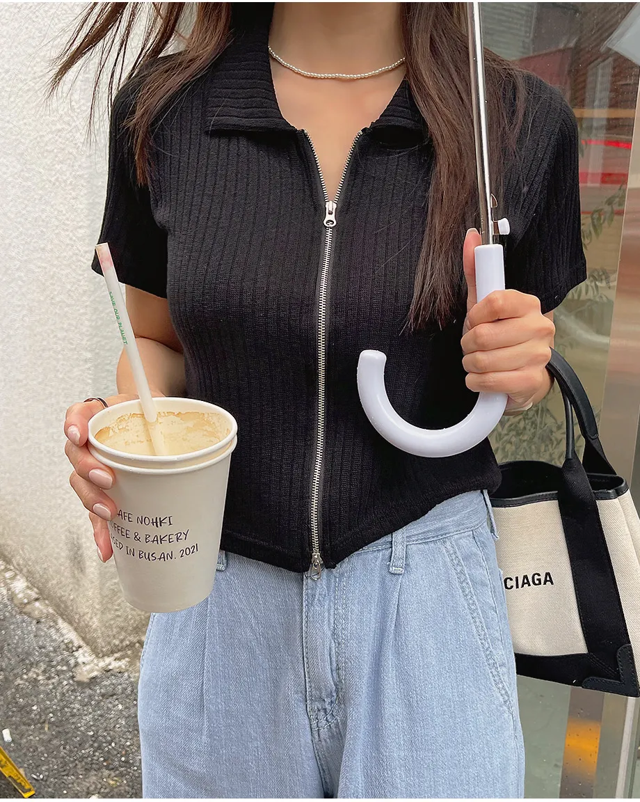 리리앤코 퍼운드 골지 카라넥 투웨이 집업