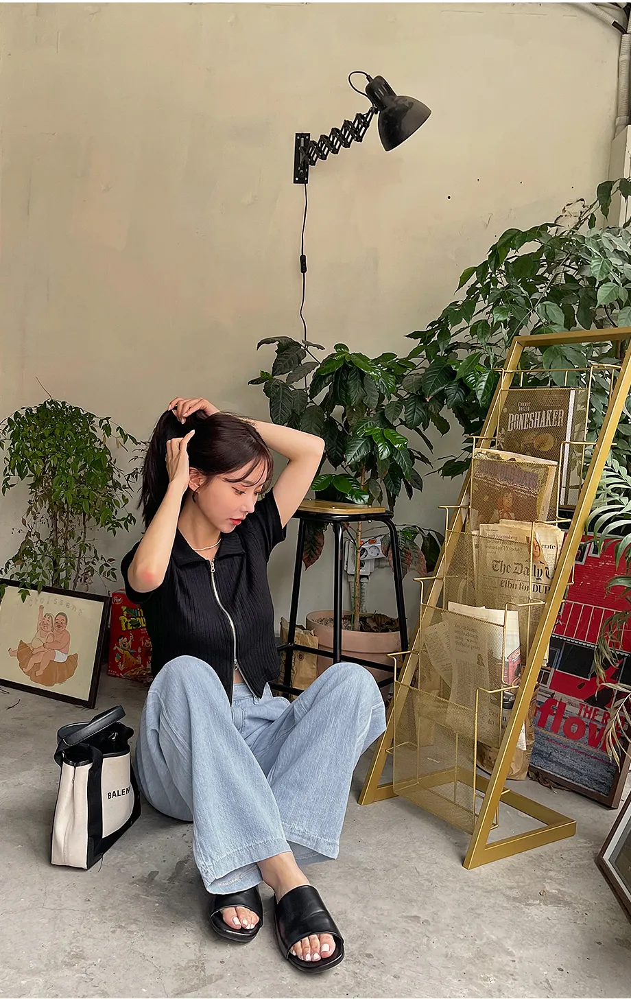 리리앤코 퍼운드 골지 카라넥 투웨이 집업