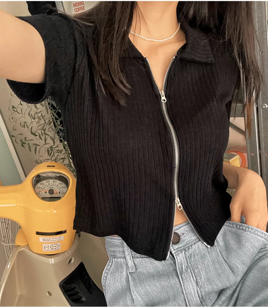 리리앤코 퍼운드 골지 카라넥 투웨이 집업