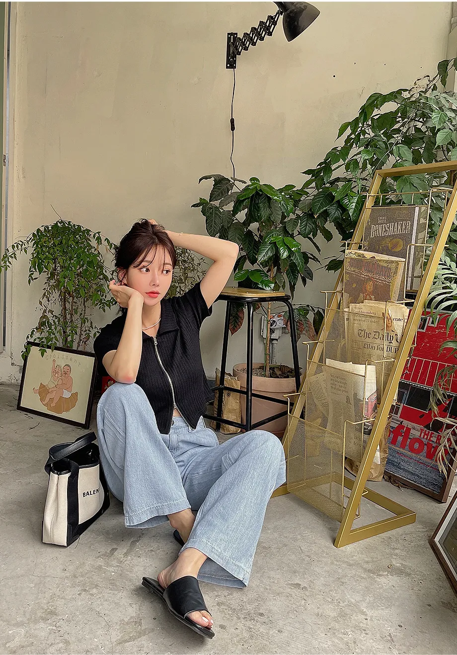 리리앤코 퍼운드 골지 카라넥 투웨이 집업