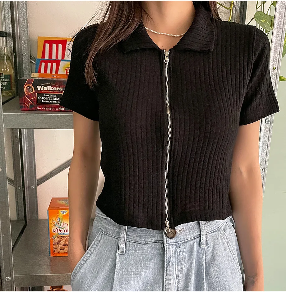 리리앤코 퍼운드 골지 카라넥 투웨이 집업