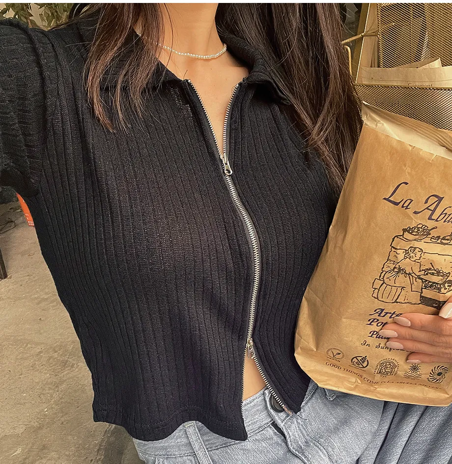 리리앤코 퍼운드 골지 카라넥 투웨이 집업