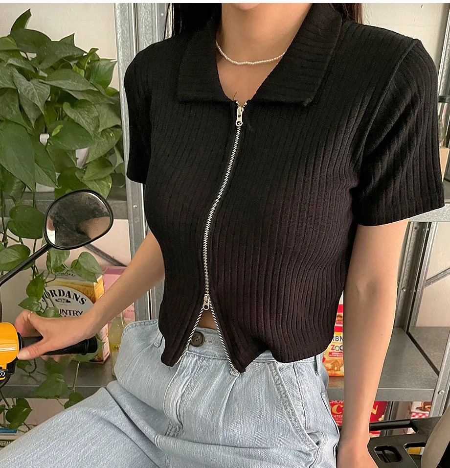 리리앤코 퍼운드 골지 카라넥 투웨이 집업