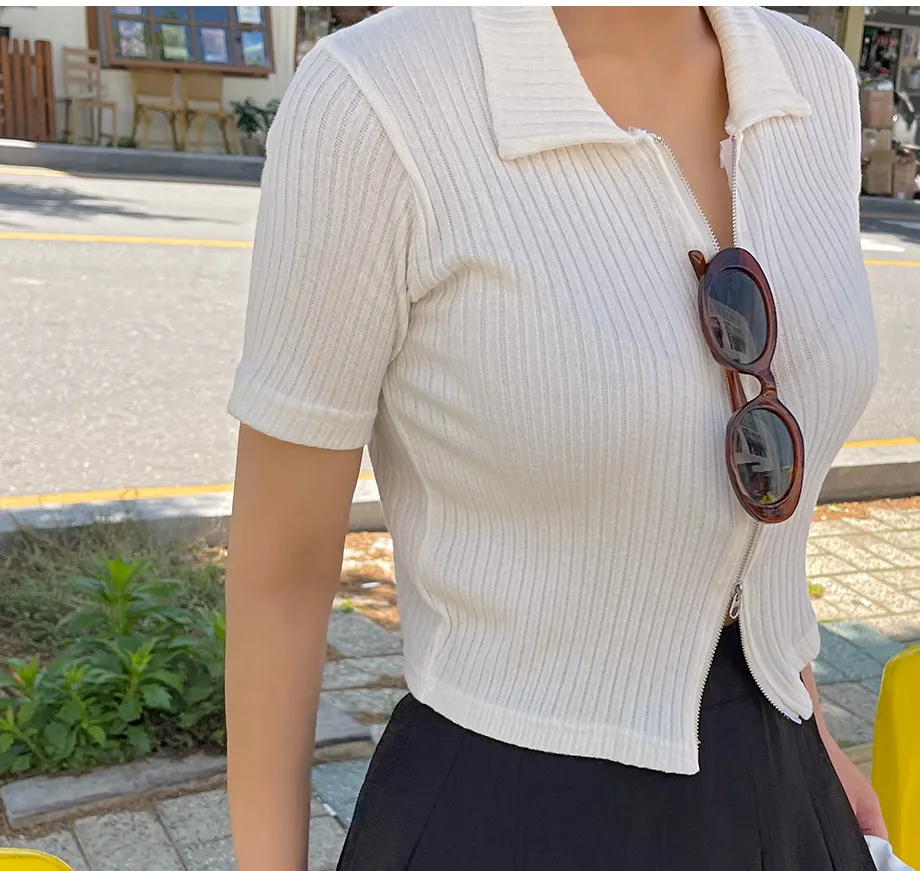 리리앤코 퍼운드 골지 카라넥 투웨이 집업
