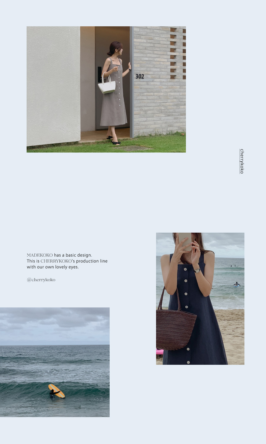 フロントボタンノースリーブワンピース | レディース