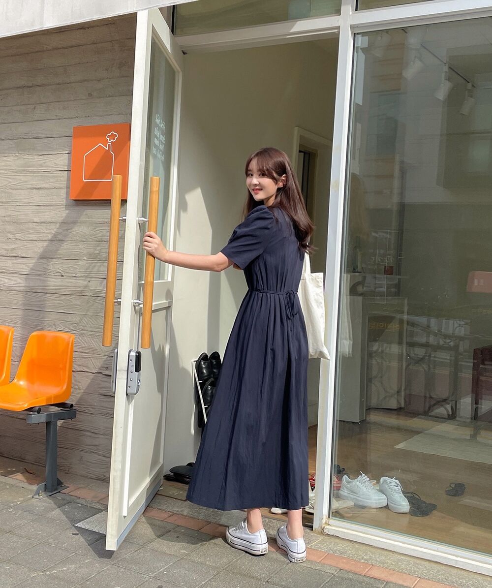 N21□2色 リボン プリーツワンピース ラインレース×ピンタックボウタイリボンプリーツワンピース
