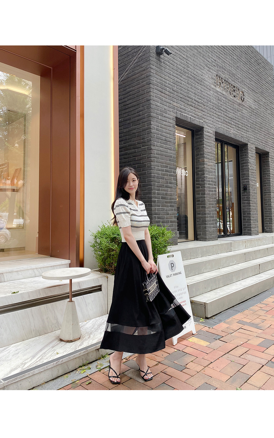 シースルーパネルフレアスカート | レディースファッション通販 - DHOLIC