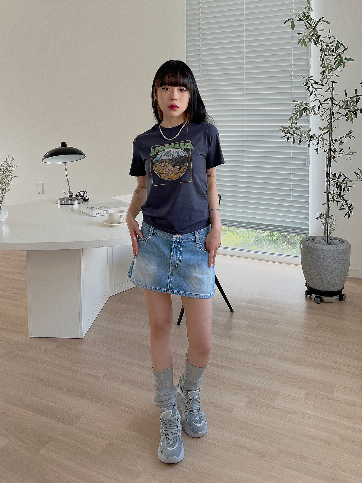 CREOLME デニムミニスカートライクベルト CREOLME（クレオルム）の「(CREOLME)デニムミニスカートライク