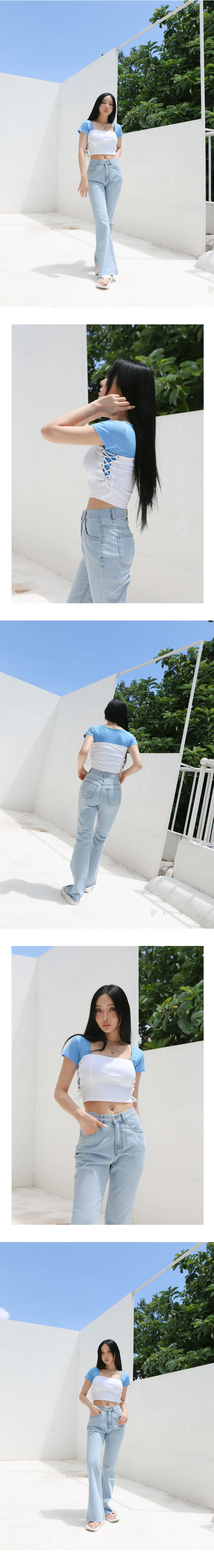 サイドレースアップチューブトップ | レディースファッション通販 - DHOLIC 