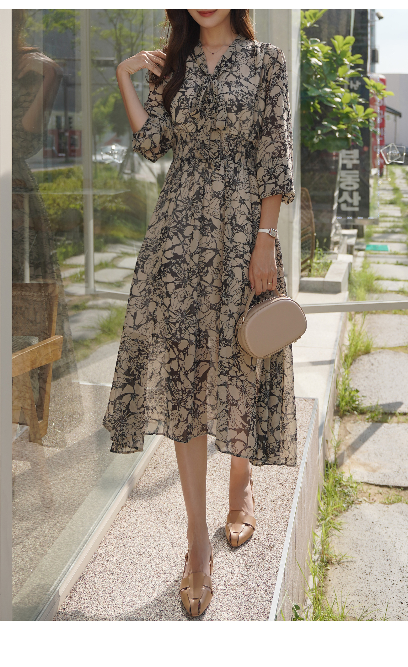 ボウタイフラワーフレアワンピース | レディースファッション通販 - DHOLIC