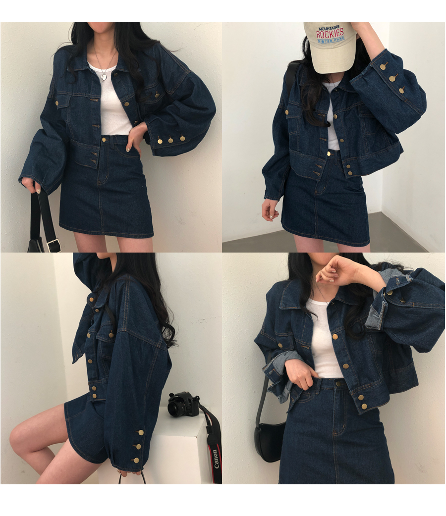 ルーズデニムジャケット&ミニスカートSET | レディース