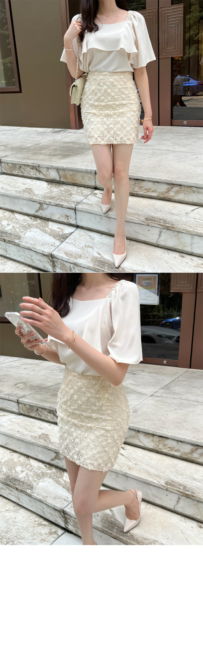 フラワーレースミニスカート | レディースファッション通販 - DHOLIC
