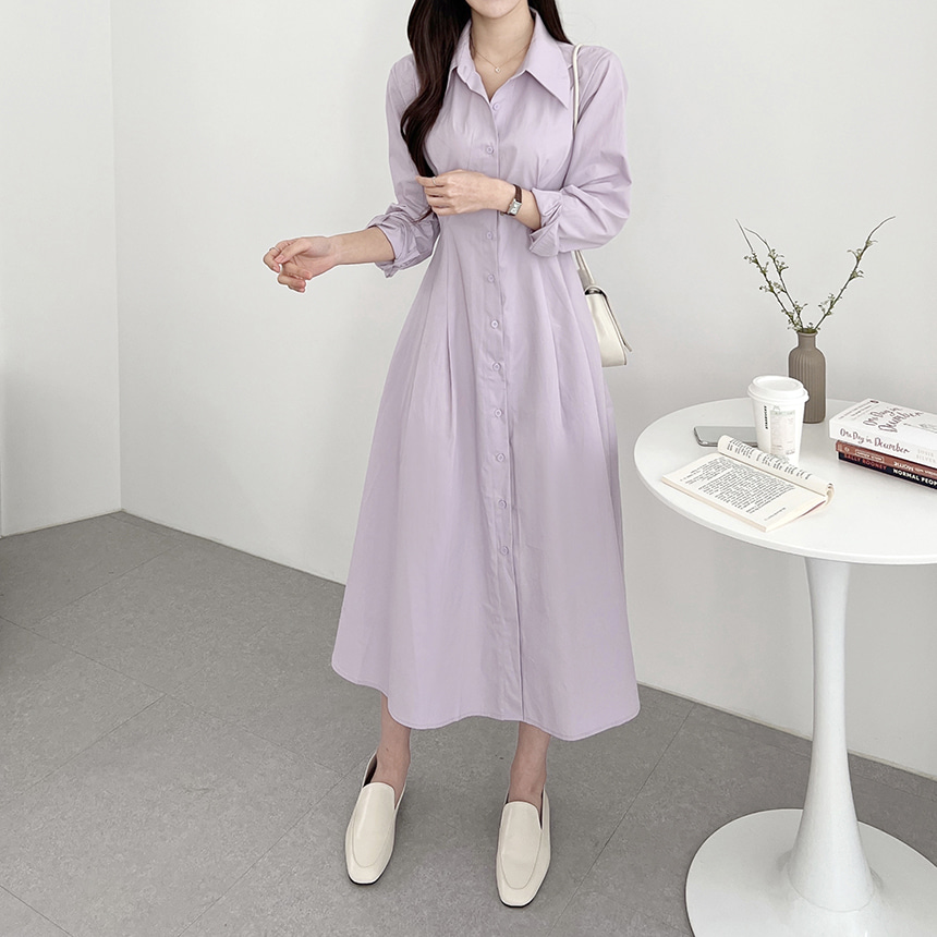 フレアロングシャツワンピース | レディースファッション通販