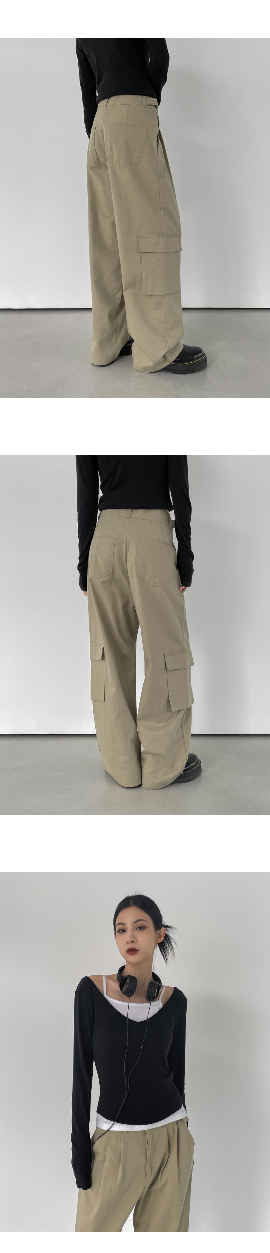 サイドベルトツータックワイドパンツ | レディースファッション通販