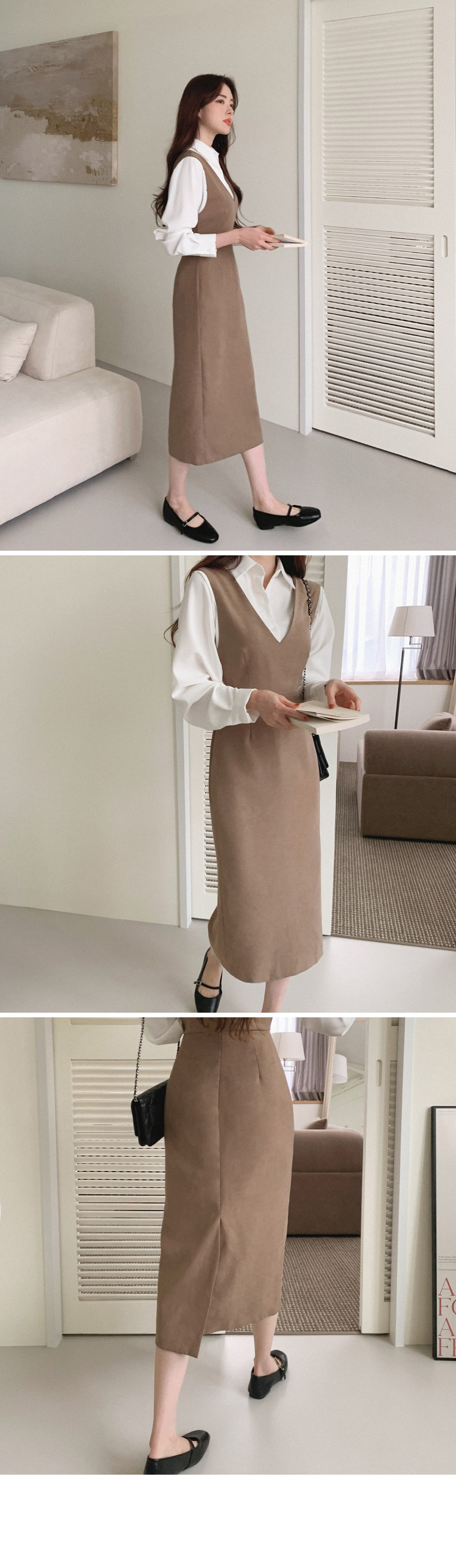 Vネックノースリワンピース | レディースファッション通販 - DHOLIC