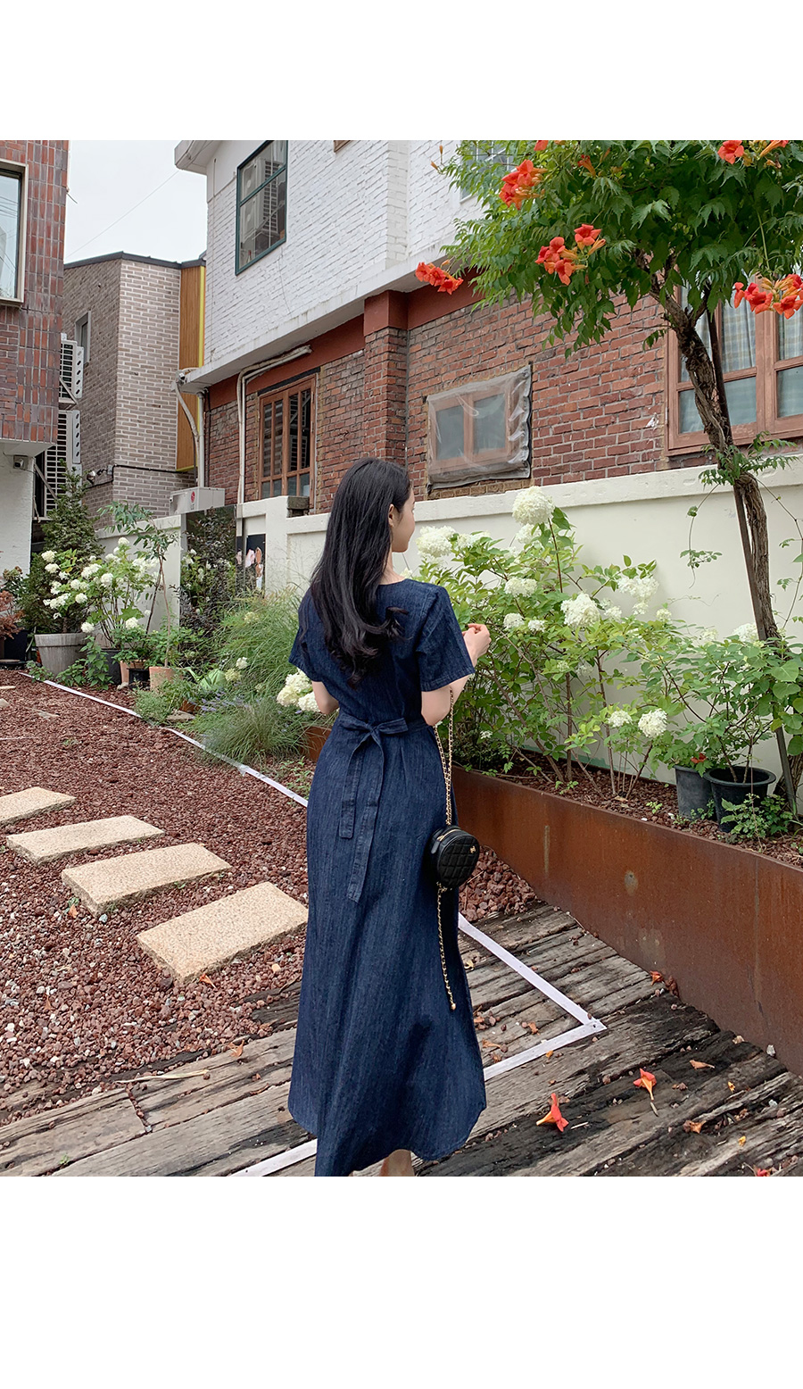 ☆ドイツ発*BERSHKA*新作*スクエアネックデニムワンピ/NV☆ デニムスクエアネックワンピース,レディース