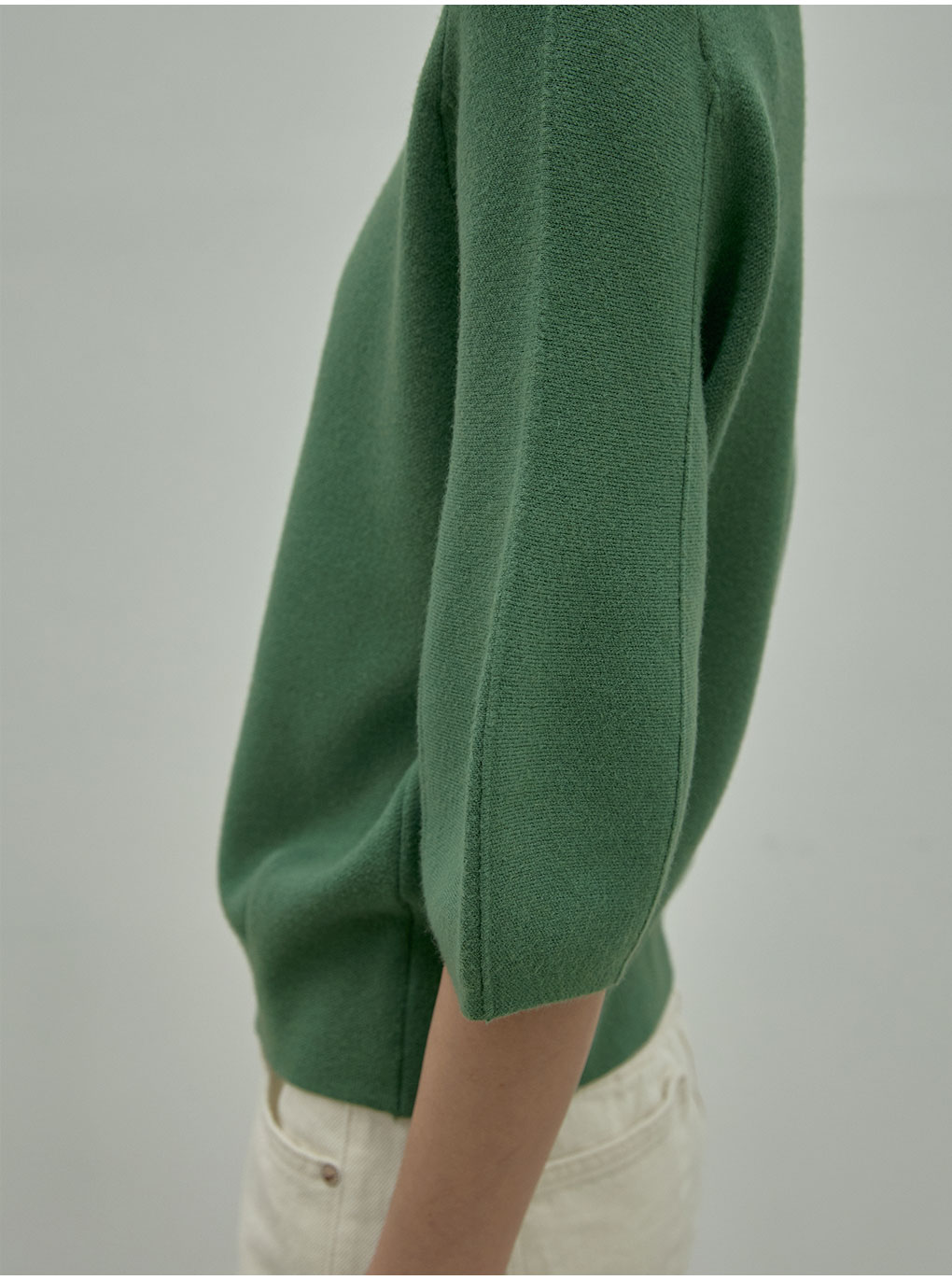バルーンスリーブニット(グリーン) | レディースファッション