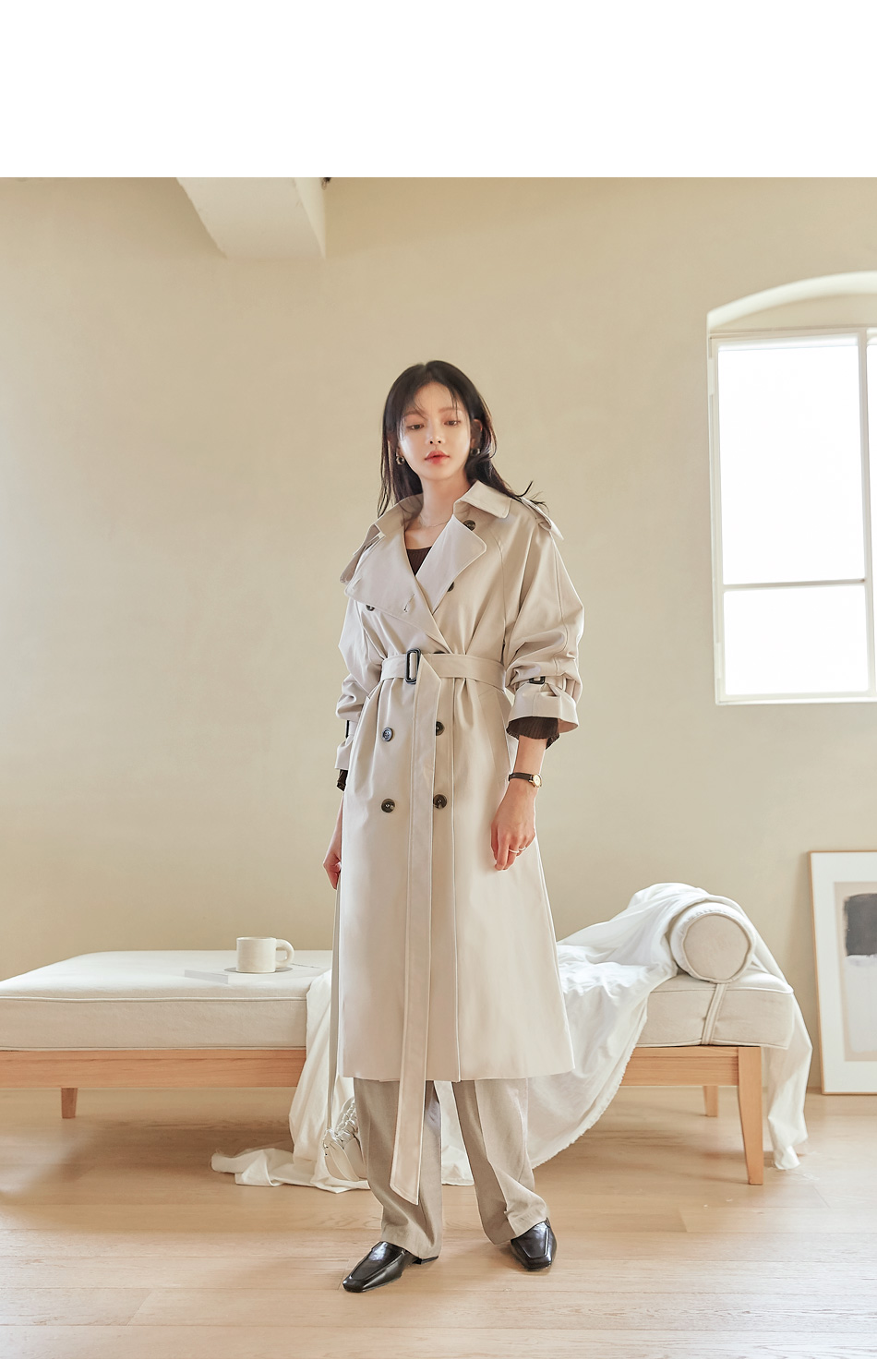ベルトSETテンセル混トレンチコート | レディースファッション通販