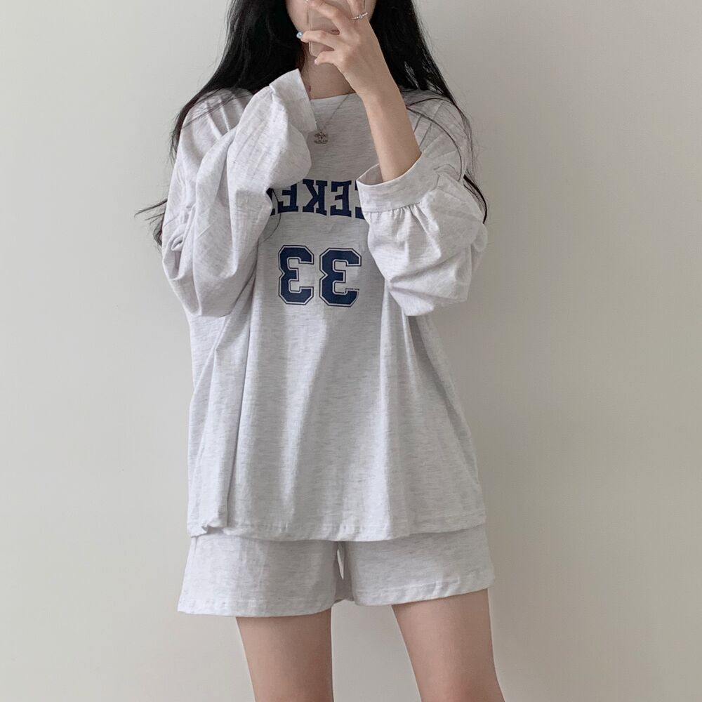 NBB WEEKEND トップスとショートパンツセット WEEKEND長袖Tシャツ&ショートパンツSET | レディースファッション通販