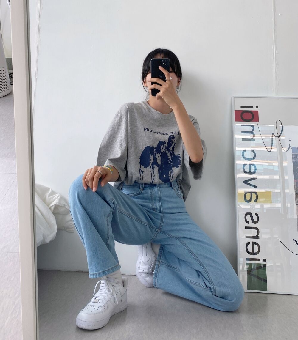 ライトブルールーズストレートデニムパンツ | レディース