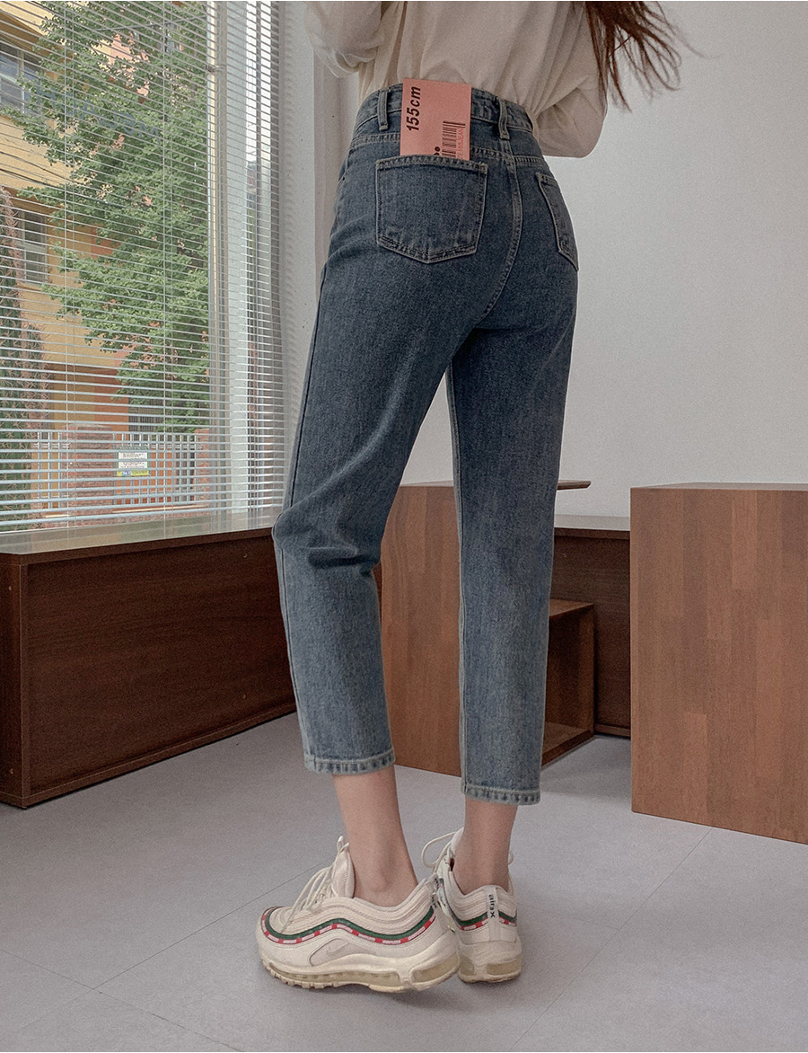 クロップドストレートデニムパンツ | レディースファッション