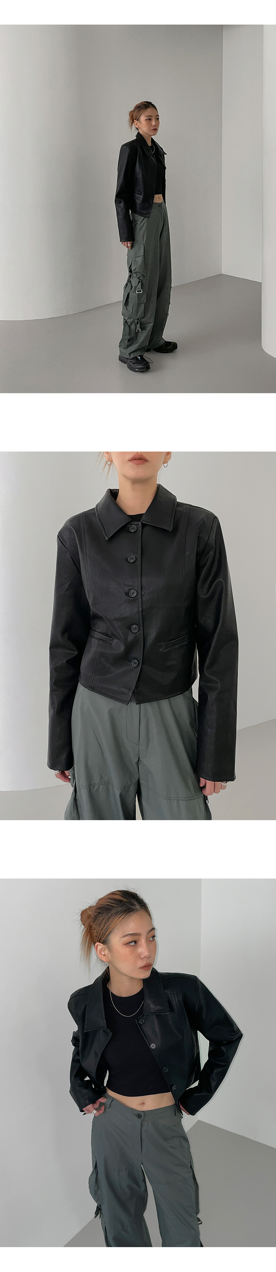 レザー調ブラックジャケット | レディースファッション通販 - DHOLIC